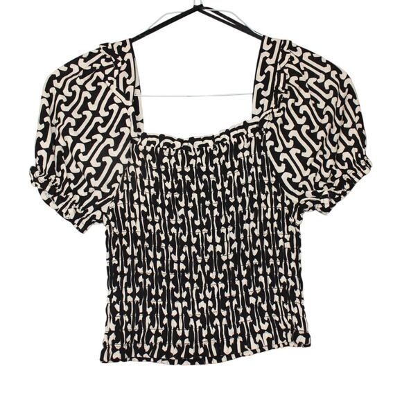 Monteau NWT Womens Linen Blend Puff Sleeve top, Ribbed Size Med‎ - Picture 2 of 4